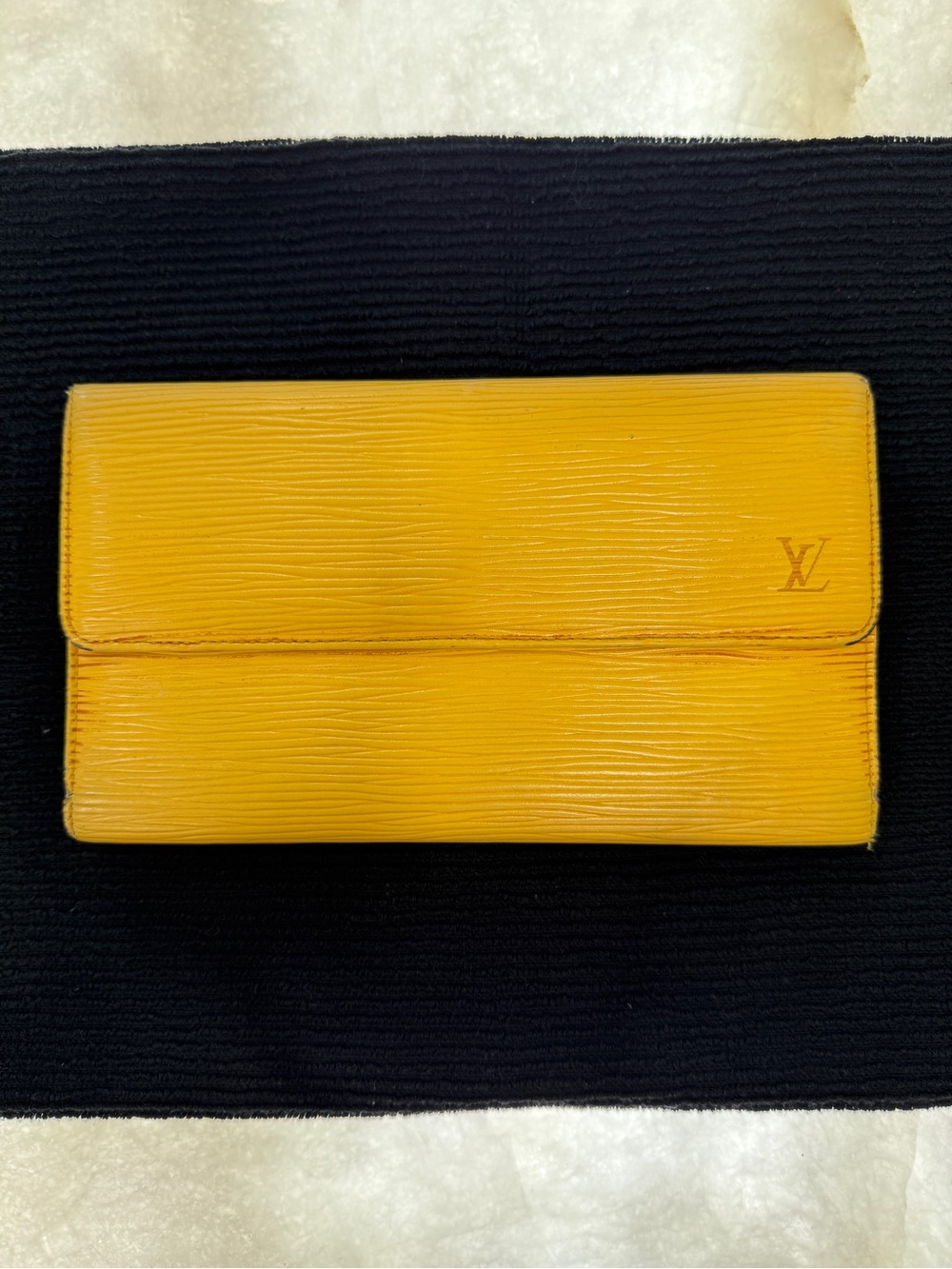 Louis Vuitton Yellow Epi Leather Porte-Tresor Wallet Purple Epi Vintage